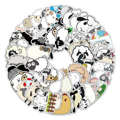 50pcs Sheep Series Animal Stickers, Waterproof Graffiti Sticker for Laptop