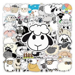 50pcs Sheep Series Animal Stickers, Waterproof Graffiti Sticker for Laptop