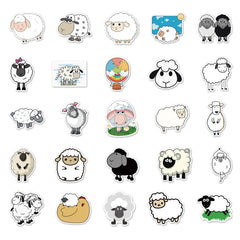 50pcs Sheep Series Animal Stickers, Waterproof Graffiti Sticker for Laptop