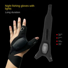 LED Fishing Half Finger Gloves Rechargeable Lighting Gloves For Night Fishing