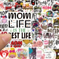 50pcs Mom Cartoon Stickers Waterproof Vinyl Sticker For Teen Girl