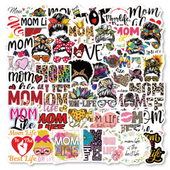 50pcs Mom Cartoon Stickers Waterproof Vinyl Sticker For Teen Girl
