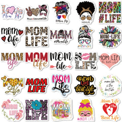 50pcs Mom Cartoon Stickers Waterproof Vinyl Sticker For Teen Girl