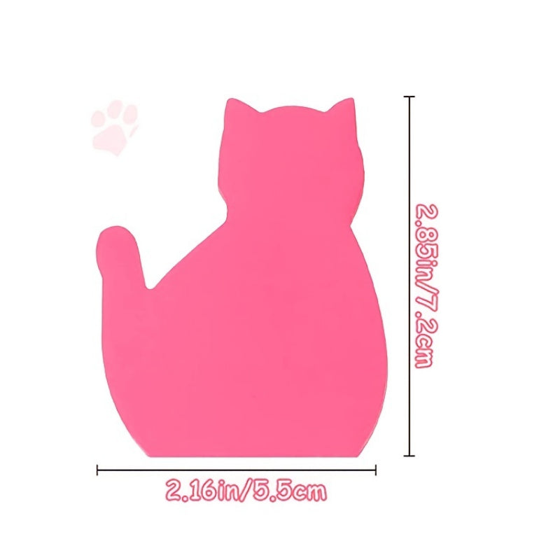 Cute Cat Sticky Notes, 8 Colors, 30 Sheets, Adhesive Notepads