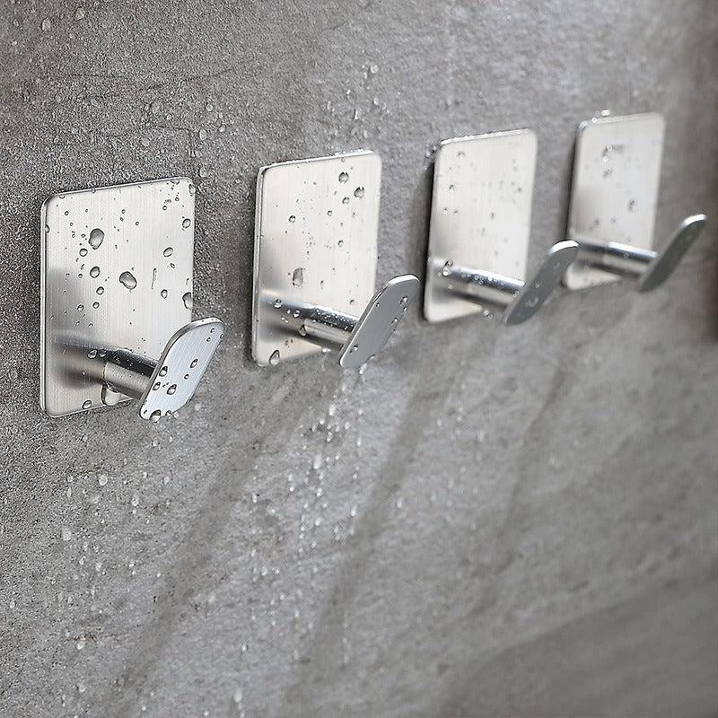 Stainless Steel Adhesive Towel Hook Coat Hat Hook Bathroom Wall