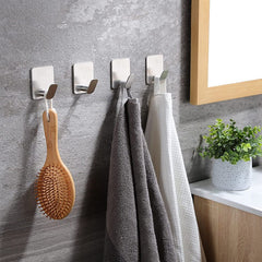 Stainless Steel Adhesive Towel Hook Coat Hat Hook Bathroom Wall