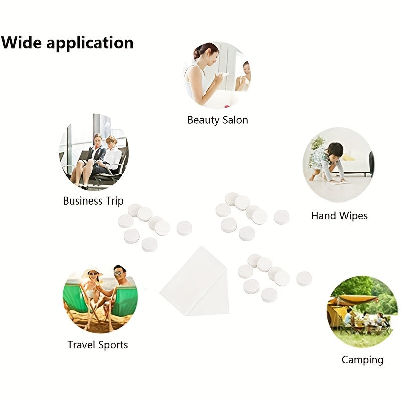 10pcs Compressed Towels Portable Disposable Mini Tissue Tablets Travel Camping