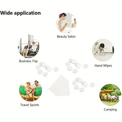 10pcs Compressed Towels Portable Disposable Mini Tissue Tablets Travel Camping