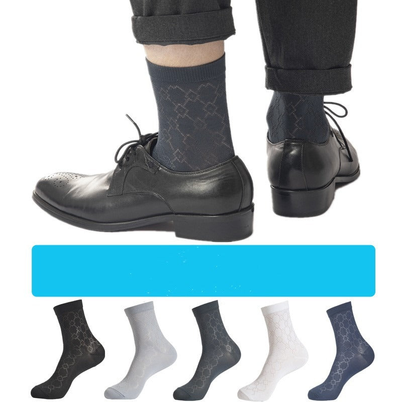 5 Pairs Men's Thin Breathable Business Socks