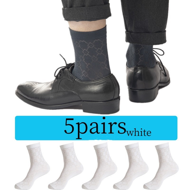 5 Pairs Men's Thin Breathable Business Socks