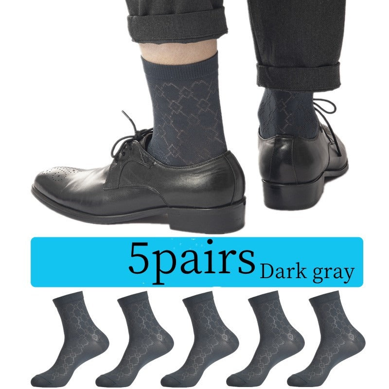 5 Pairs Men's Thin Breathable Business Socks