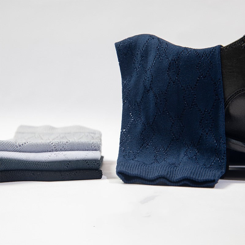 5 Pairs Men's Thin Breathable Business Socks