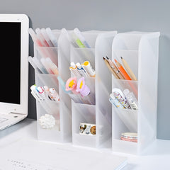 Translucent Pen & Brush Holder - Office & School Supplies Organizer