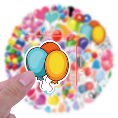 60pcs Cartoon Balloon Stickers DIY Phone Case Laptop Car Water Bottle