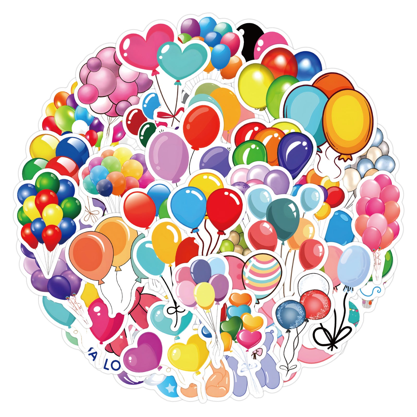 60pcs Cartoon Balloon Stickers DIY Phone Case Laptop Car Water Bottle