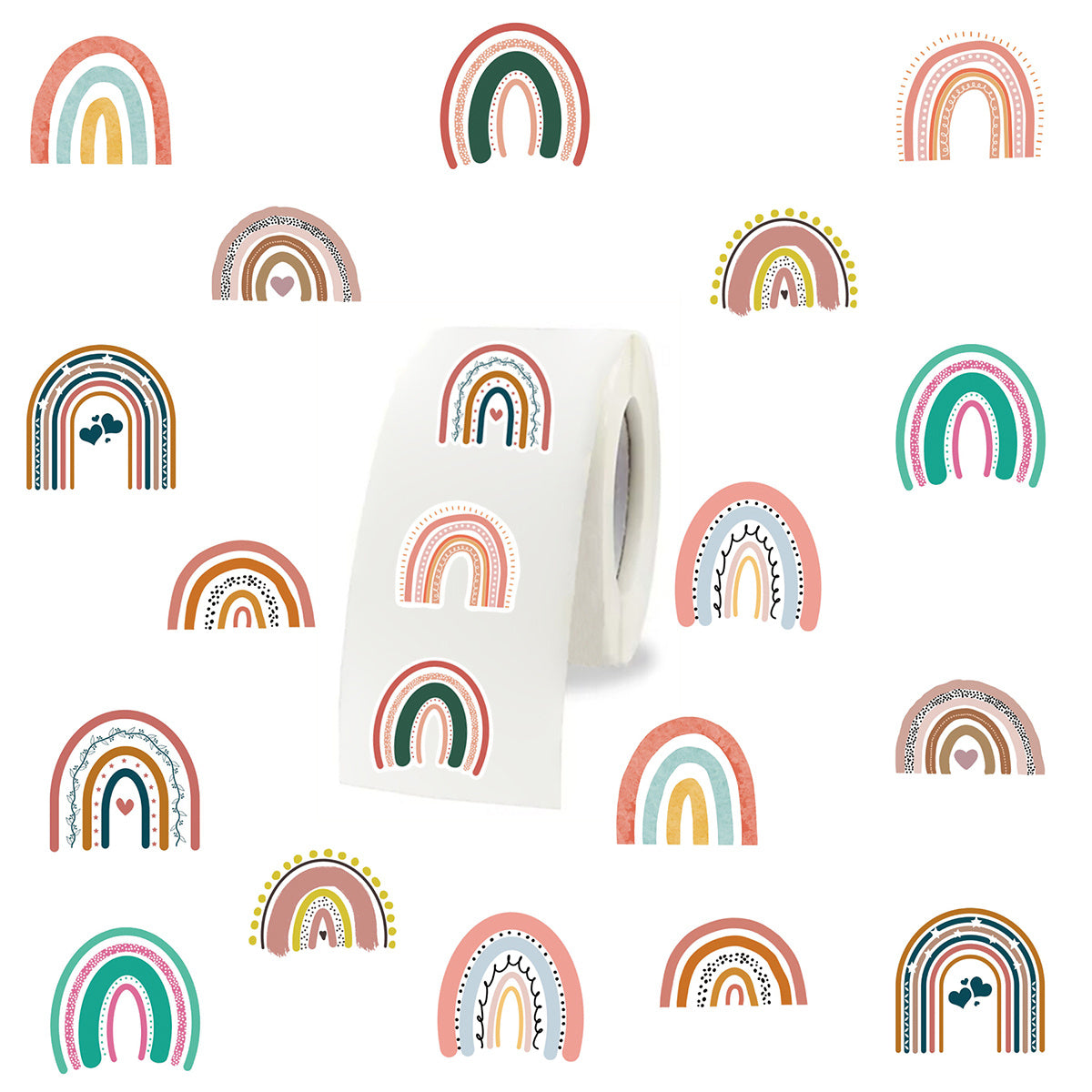500pcs Rainbow Bohemian Stickers for Christmas Halloween Party Decorations