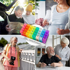 Monthly Pill Cases Colorful Pill Dispenser Container 32 Slots Pill Box 31 Days
