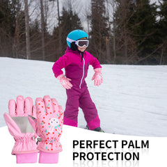 Winter Snow Gloves Cartoon Rabbit Gloves for Outdoor Snowboarding
