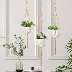 Hand-Woven Hemp Rope Hanging Nets Flower Pots