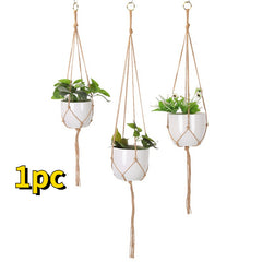 Hand-Woven Hemp Rope Hanging Nets Flower Pots