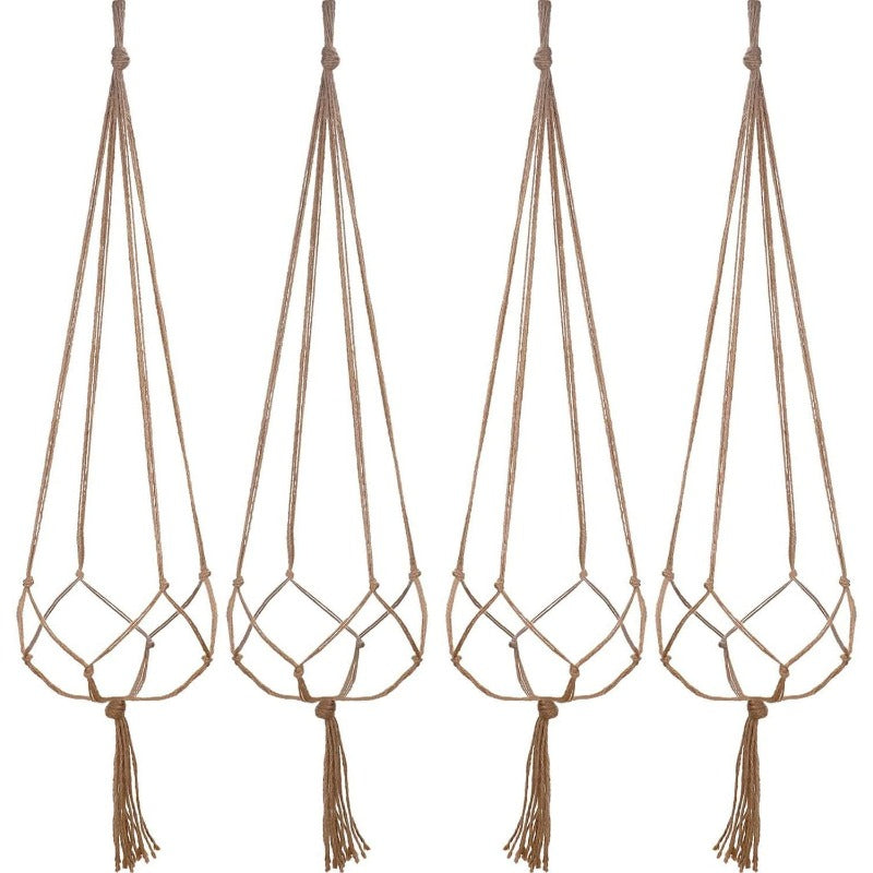 Hand-Woven Hemp Rope Hanging Nets Flower Pots
