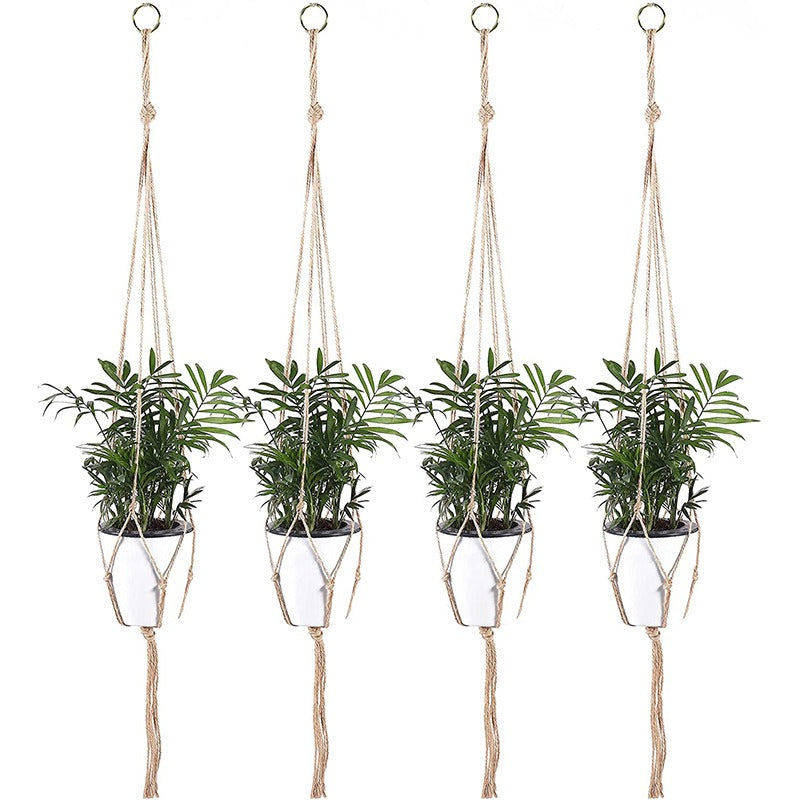 Hand-Woven Hemp Rope Hanging Nets Flower Pots