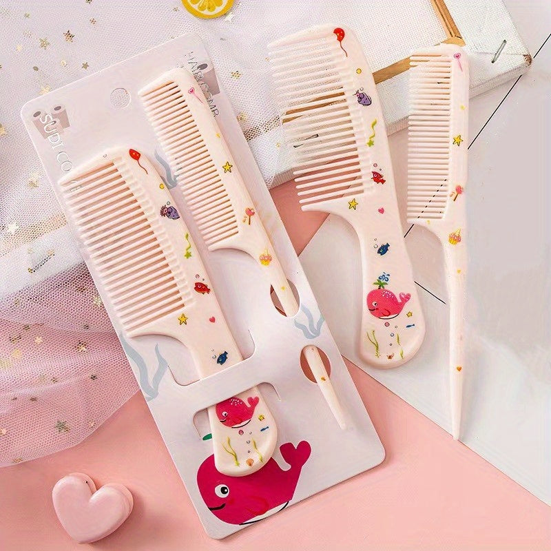 Girls Portable Hair Comb Set Anti Static Plastic Hairdressing Comb