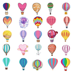 50pcs Hot Air Balloon Series Waterproof Graffiti Stickers for Laptop Helmet Mug