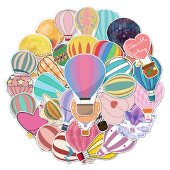 50pcs Hot Air Balloon Series Waterproof Graffiti Stickers for Laptop Helmet Mug