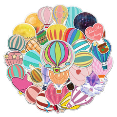 50pcs Hot Air Balloon Series Waterproof Graffiti Stickers for Laptop Helmet Mug