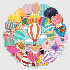 50pcs Hot Air Balloon Series Waterproof Graffiti Stickers for Laptop Helmet Mug