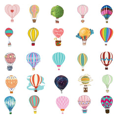 50pcs Hot Air Balloon Series Waterproof Graffiti Stickers for Laptop Helmet Mug