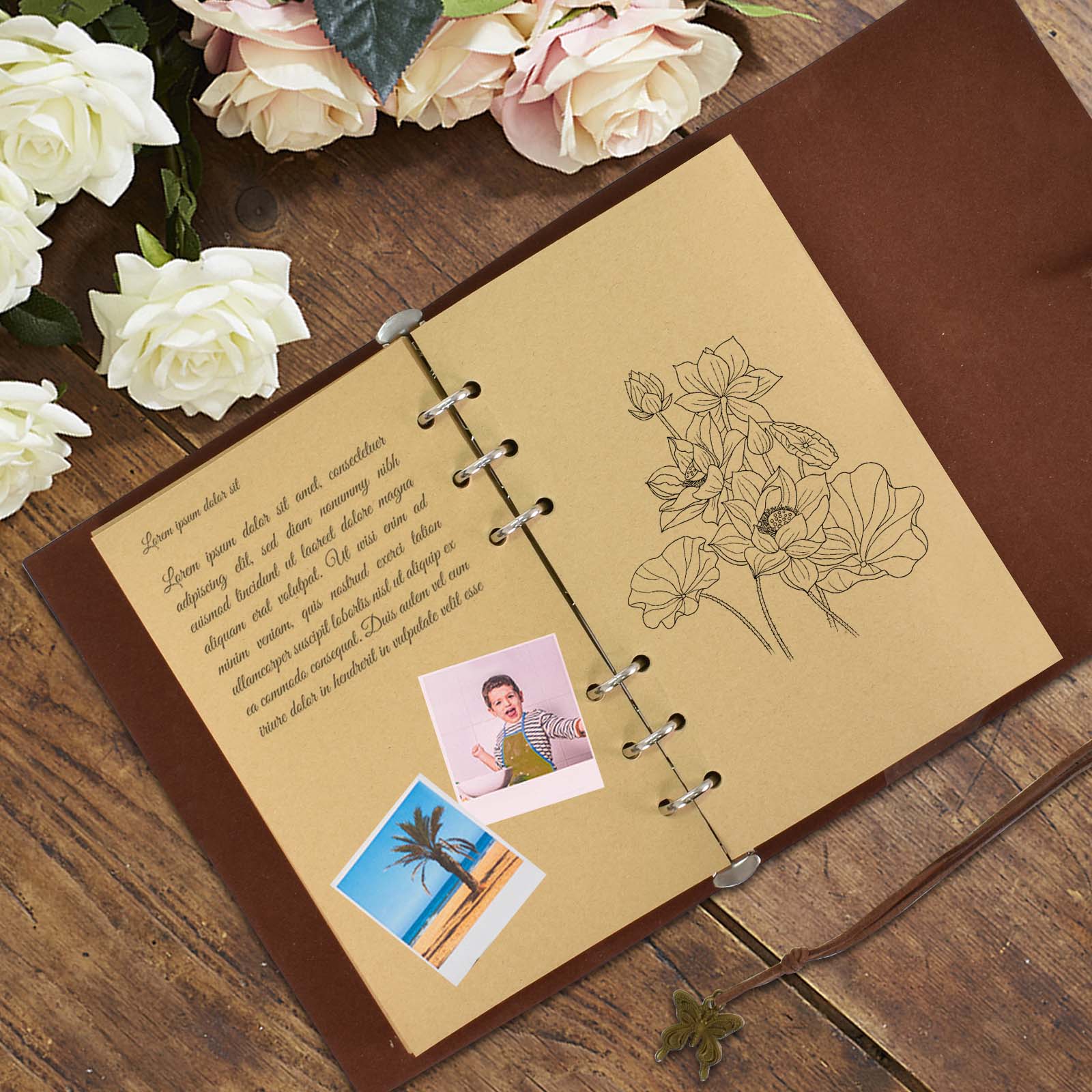 Vintage Travel Notebook A6 PU Leather Diary Blank Page Notebook