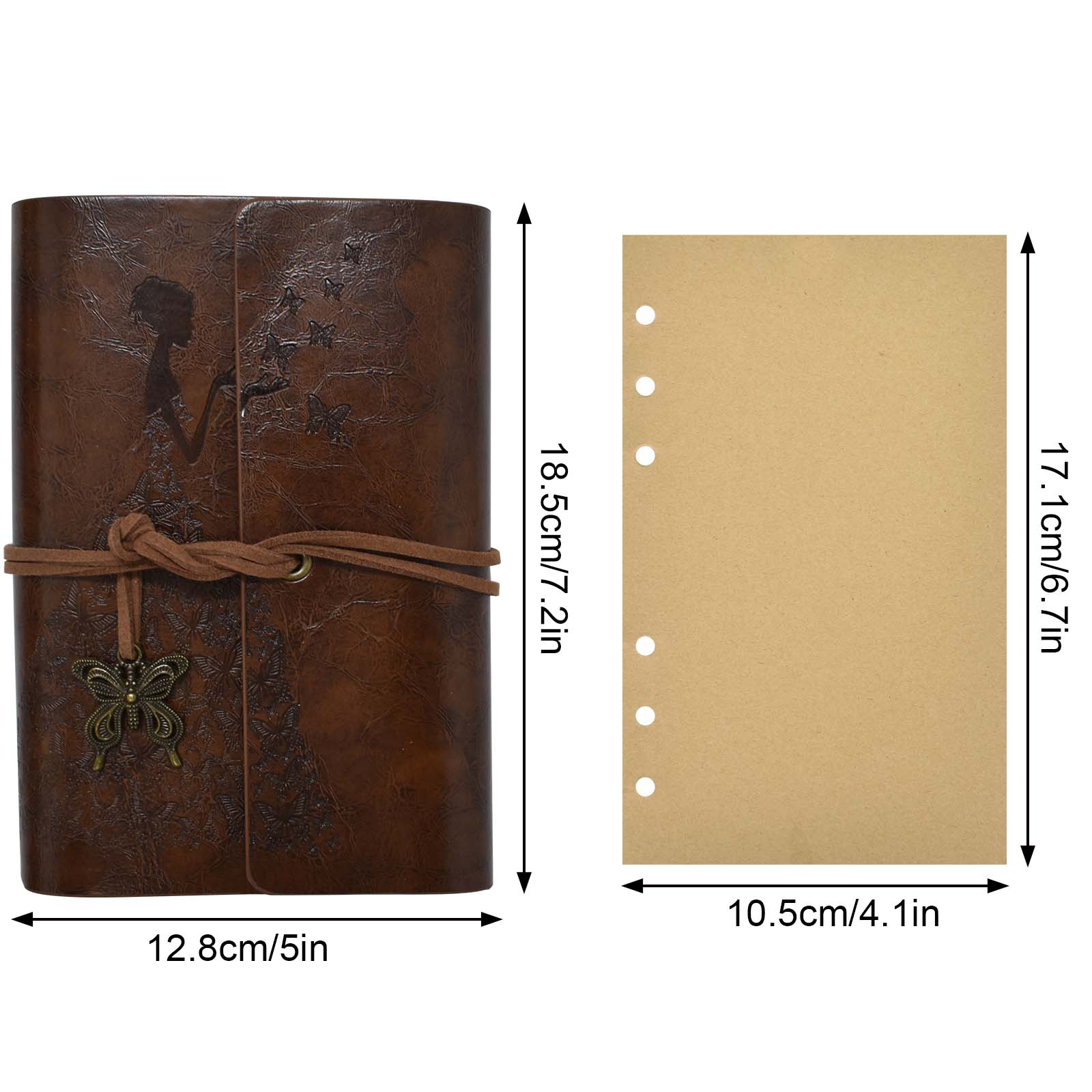 Vintage Travel Notebook A6 PU Leather Diary Blank Page Notebook