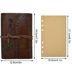 Vintage Travel Notebook A6 PU Leather Diary Blank Page Notebook