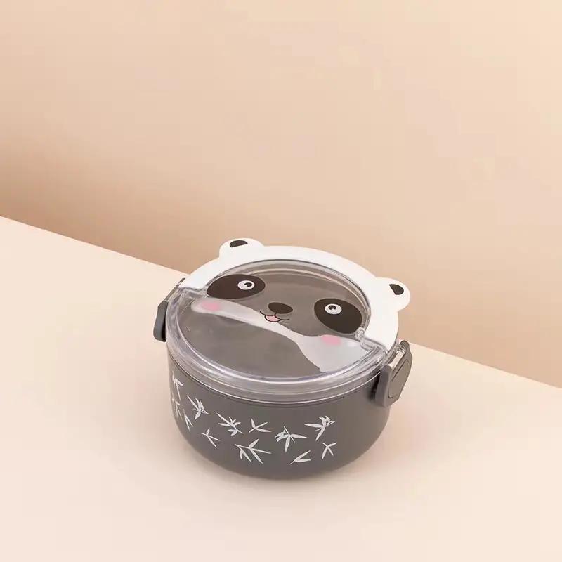 Cartoon Double Layer Lunch Box for Students & Workers, Leakproof Food Container