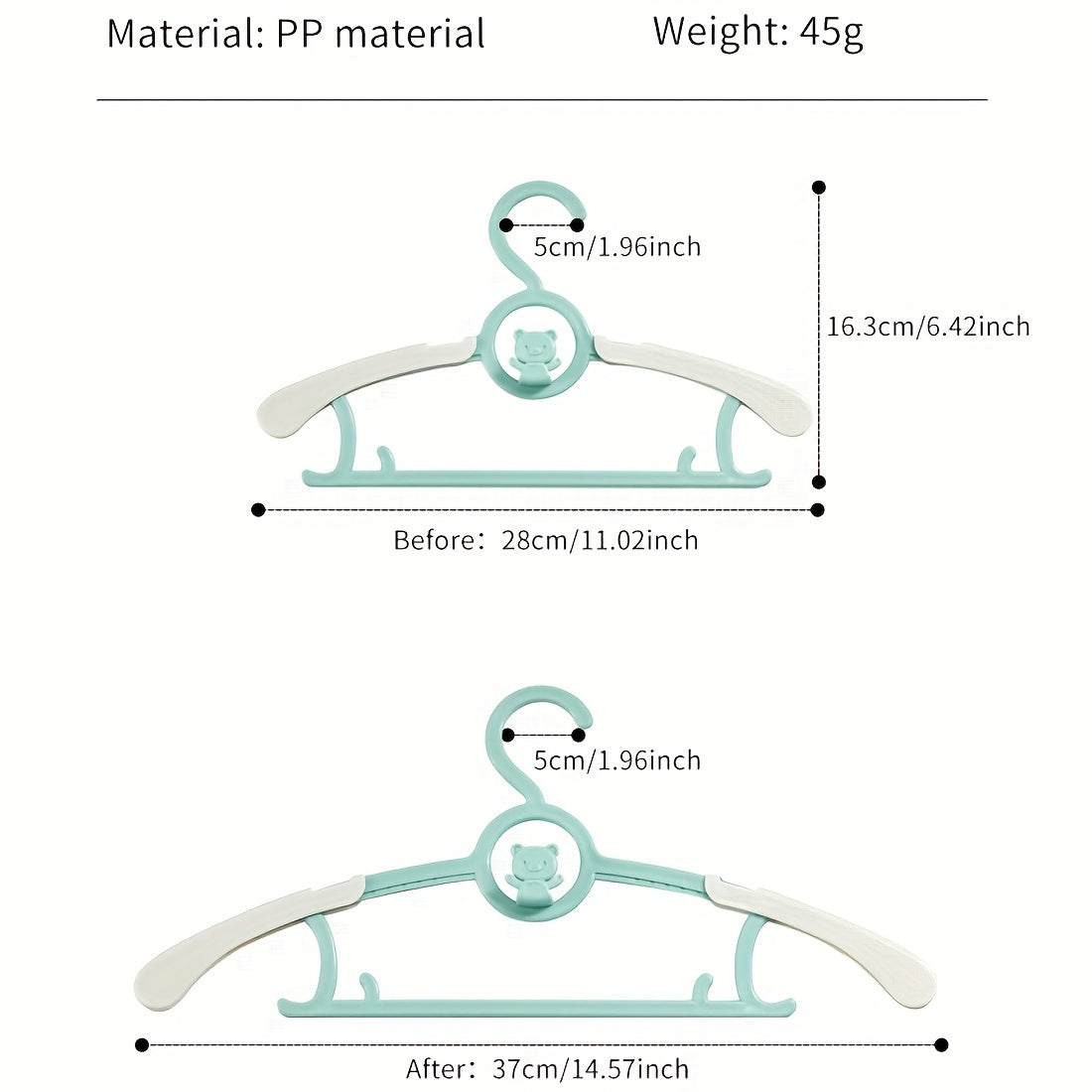 5pcs Baby Closet Hangers Non Slip & Retractable For Newborn