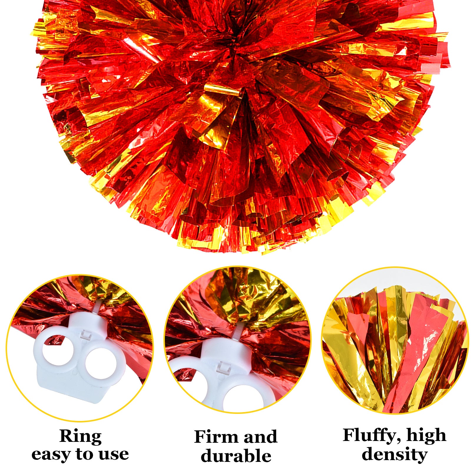 2pcs Metallic Cheerleading Pom Poms - Cheer Accessories For Games