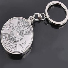 Rotating 50-Year Perpetual Calendar Keyring Compass