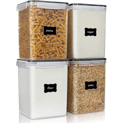 2 Large Capacity Food Storage Containers 5 2L 176oz Plastic Airtight