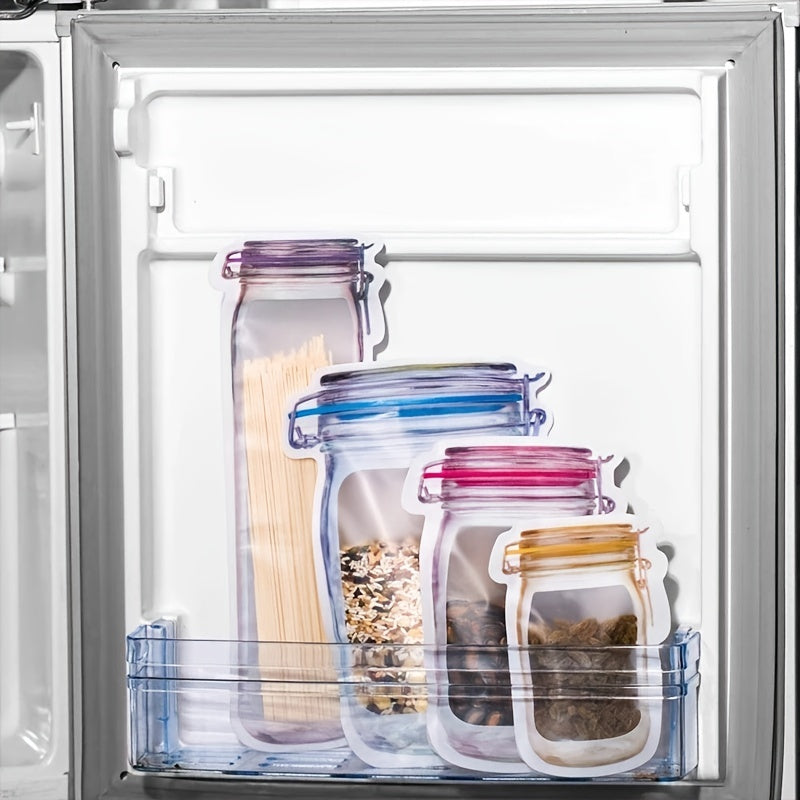Reusable Mason Jar Bottle Bag Sealing Food Storage Bag, Pack of 10 12 20