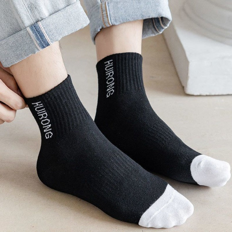 3 Pairs Men's Basketball Socks for Autumn and Winter