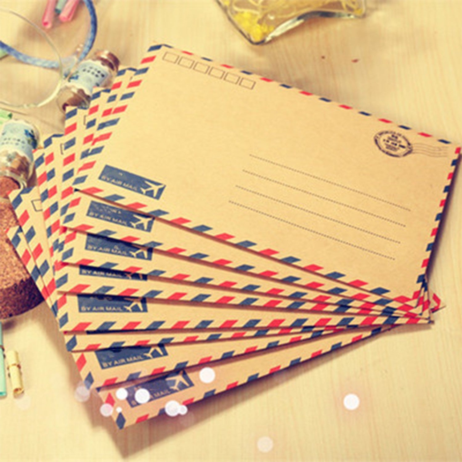 8pcs Retro Brown Envelopes Classic Style Pack