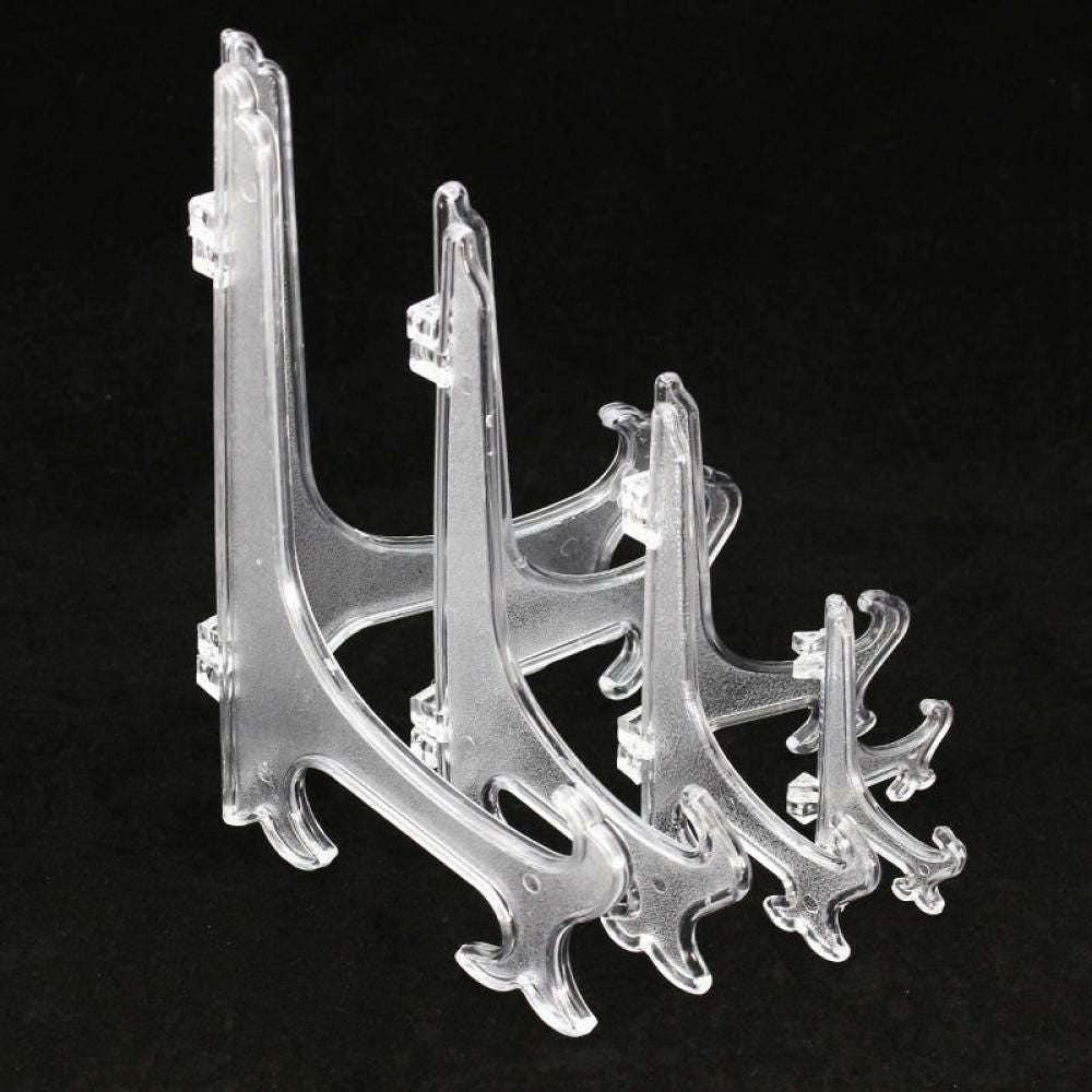 Clear Plastic Plate Display Stand Picture Frame Easel Holder 7.62-22cm