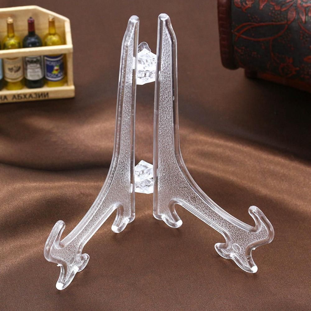 Clear Plastic Plate Display Stand Picture Frame Easel Holder 7.62-22cm
