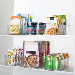 Refrigerator Organizer Bin With Handle Clear Plastic Bins For Fridge Freezer