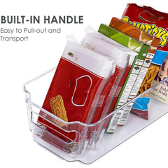 Refrigerator Organizer Bin With Handle Clear Plastic Bins For Fridge Freezer