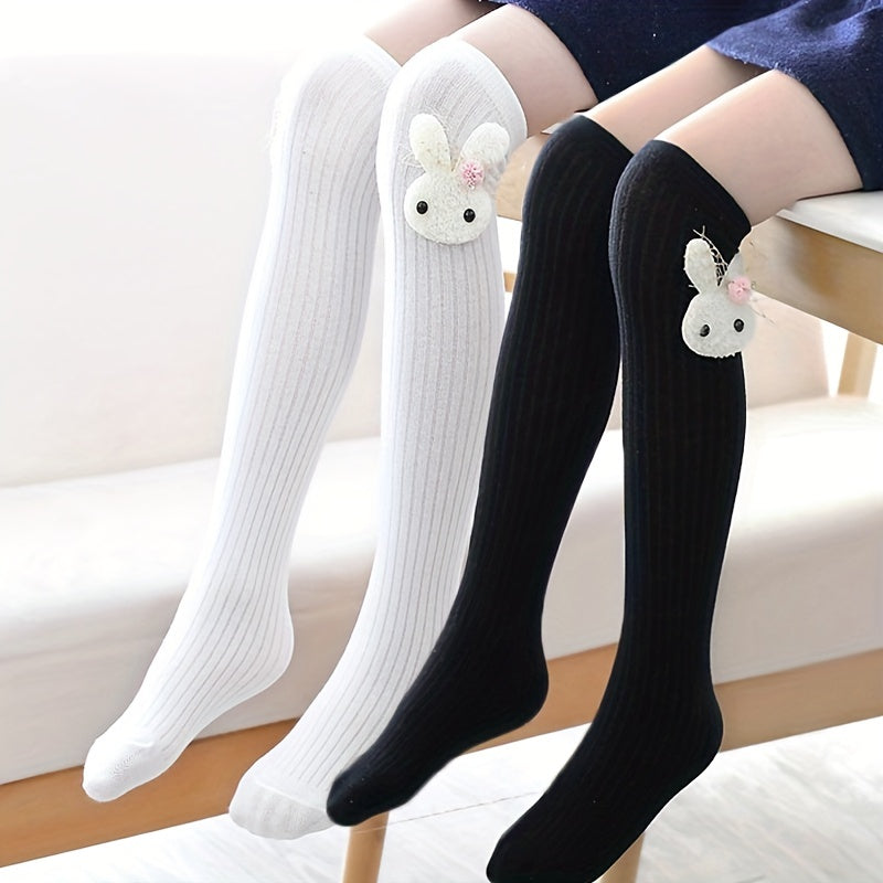 Girls Cartoon Rabbit Socks Thin Calf Socks For Summer