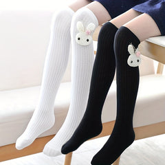Girls Cartoon Rabbit Socks Thin Calf Socks For Summer