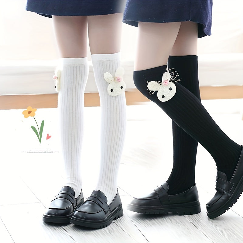 Girls Cartoon Rabbit Socks Thin Calf Socks For Summer